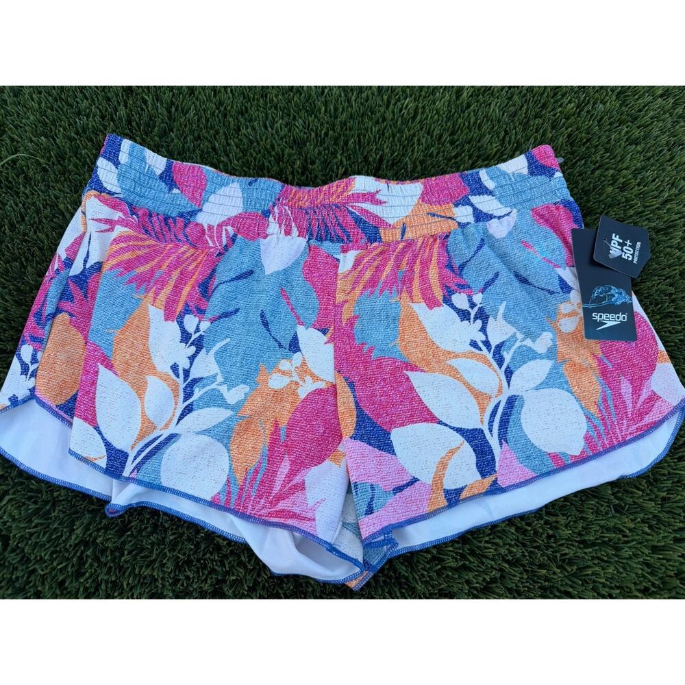 Speedo Women's Printed Coverup Shorts Pink Medium NWT NEW